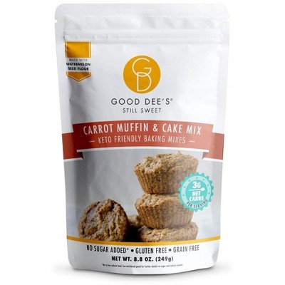 Good Dee's Carrot Cake & Muffin Baking Mix, Keto-Friendly, Gluten-Free, Dairy-Free with No Added Sugars - Diabetic Friendly