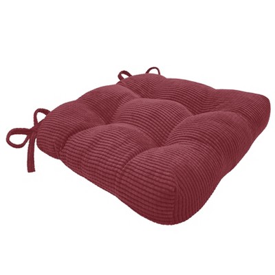 Kate Aurora Luxe Living Plush Solid Colored Textured Stain Resistant Chair Cushions/Pads With Tear Proof Ties