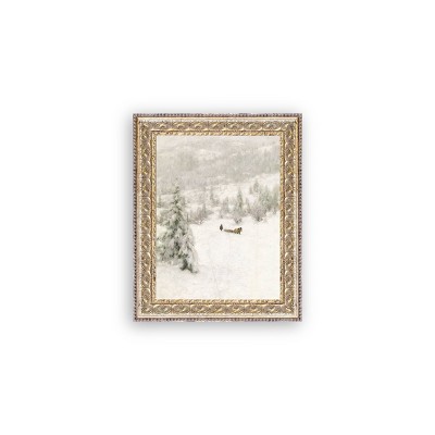Petal Lane Winter Landscape Fancy Gold Framed Art