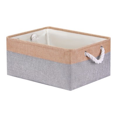 Unique Bargains Fabric Collapsible Storage Organizer Basket with Handles