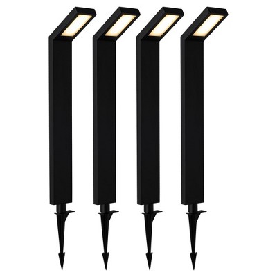 C Cattleya 21" Low-voltage Black Aluminum LED Landscape Path Lights with Frosted Glass Shade(4-Pack)