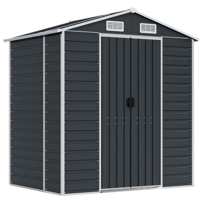 vidaXL Garden Shed Anthracite Galvanized Steel 75.2 x 51.2 x 78 in - Anthracite
