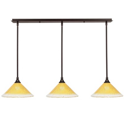 Toltec Lighting Any 3 - Light Chandelier in  Dark Granite with 12" Gold Champagne Crystal Shade