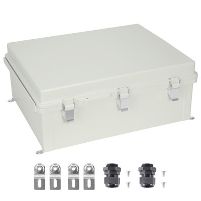 VEVOR Outdoor Electrical Junction Box, 20.87 x 16.92 x 7.87 in, ABS Plastic Electrical Enclosure Box with Hinged Cover Stainless Steel Latch, White