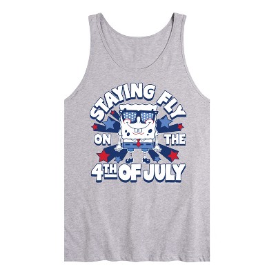 Men's - SpongeBob SquarePants - Fly On 4th of July Graphic Tank Top