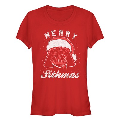 Juniors Womens Star Wars Christmas Santa Vader Sithmas T-Shirt