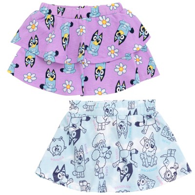 Bluey Bingo Coco Chloe Floral Girls 2 Pack Skorts Toddler