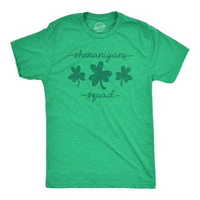 Mens Shenanigans Squad T shirt Funny St Patricks Day Parade Graphic Novelty Tee for Guys - Crazy Dog Men's T Shirt for Saint Patrick's Day