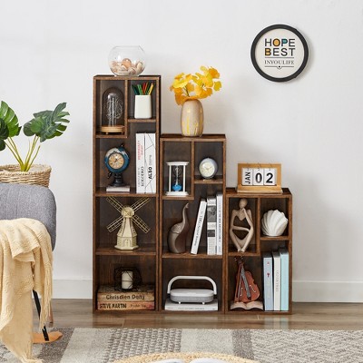 VECELO 3 Shelf Bookcase, Wood Bookshelf and Bookshelves