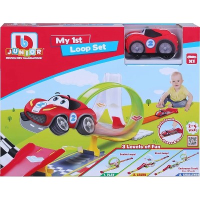 Maisto BB Junior My 1st Loop Set with Soft-Touch Motorized Car, 3-Track Configurations, Ages 2–5