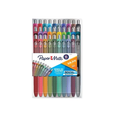 Paper Mate InkJoy Gel 30pk Gel Pens 0.7mm Medium Tip Multicolored: Retractable Stationery & Office Supplies