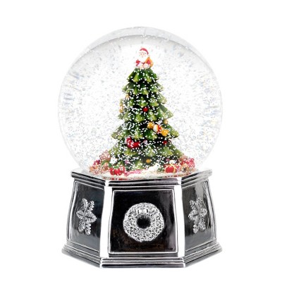 Spode Christmas Tree Winter Wonderland Snow Globe, Plays Soothing Music, Durable Dolomite, Personalized Collectible Holiday Gift, Great for Christmas