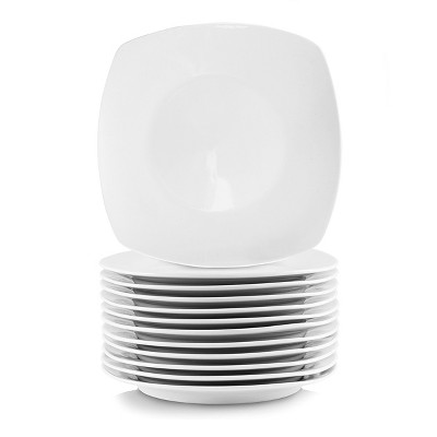 Elama Porcelain 12 Piece Plate Set in White
