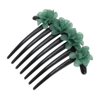 Unique Bargains Women's Frosted Hydrangeas Side Comb 1 Pc