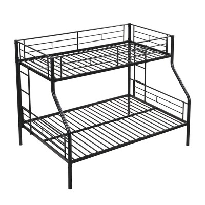 Cesicia Twin Over Full Metal Bunk Bed with Storage ¨C Sturdy, Space-Saving & Easy to Assemble, No Box Spring Needed, Black