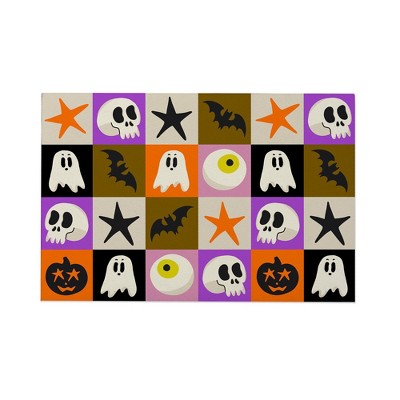 Personalization Mall Checkered Halloween Doormat