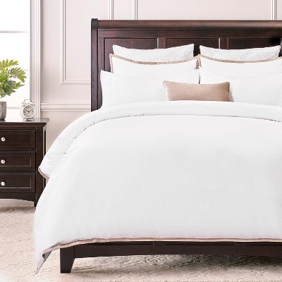 Chanasya Ribbon Embroidered Microfiber Duvet Set