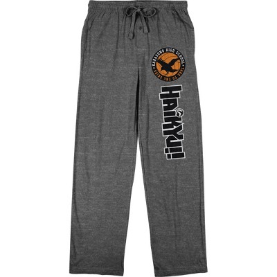 Haikyu!! Karasuno High School Logo Adult Charcoal Gray Pajama Pants