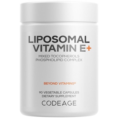 Codeage Liposomal Vitamin E Supplement, Daily Vitamin E Isomers Beta Gamma Delta Tocopherol - 90ct