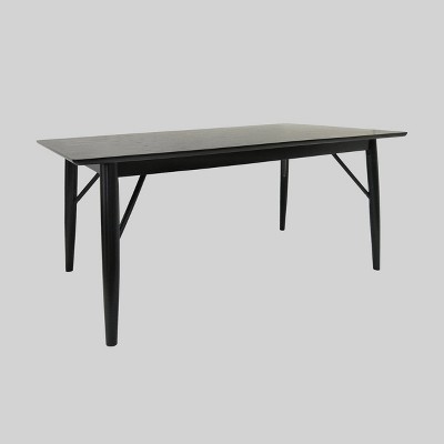Grissom Rectangular Dining Table Black - Christopher Knight Home: Rubberwood, Seats 6, Non-Extension