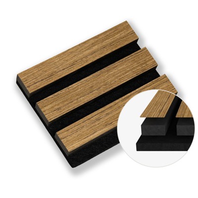 SMARTSTANDARD 5.91 in. x 4.72 in. x 0.9 in. Slat Wood Acoustic Sound Absorbing 3D Decorative Wall Paneling,1-Pack, Sample Only