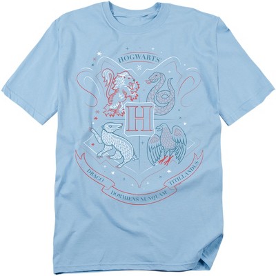 Harry Potter Hand Drawn Hogwarts Shield Adult T-Shirt