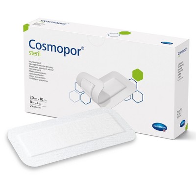 Hartmann Cosmopor Adhesive Wound Dressing, Sterile, 4" x 8", 25 Count, 1 Pack