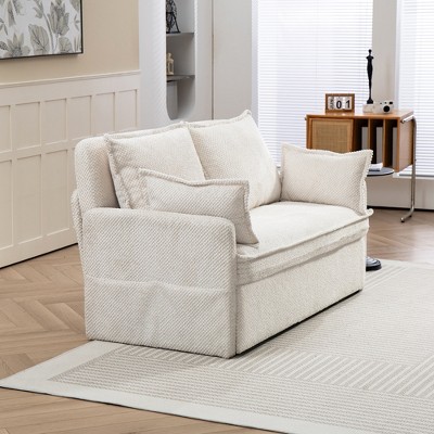 Whisen 59.5" Convertible Sleeper Sofa with Storage and Charging
