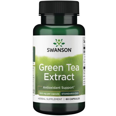Swanson Herbal Supplements Green Tea Extract, Promotes Immune, Heart & Metabolic Health & Cognitive Function, 500 mg (100 Capsules)