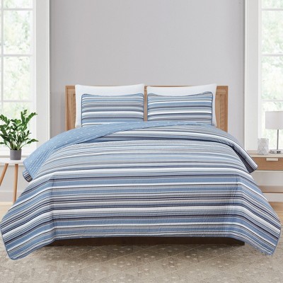 Market & Place Elise Striped Reversible Quilt Set