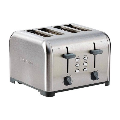 Kenmore 4 Slice Wide Slot Toaster - Stainless Steel: Koolatron, Automatic Shut-Off, 1400W, Bagel & Toasters, 2-Year Warranty