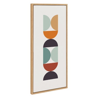 Kate and Laurel Sylvie Circles and Curves Retro Color Framed Canvas by The Creative Bunch Studio