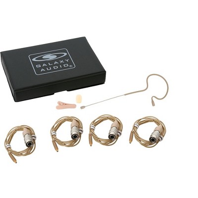 Galaxy Audio ESM4 Single-Ear Headset Mic With 4 Gen 1 cW Audio Technica Connector Cables, Windscreen, Clip and Case