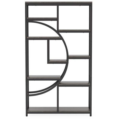 Resenkos Bookshelf, Bookcase Standing Shelf Unts,Freestanding Bookshelf, 68.9" Etagere Bookcase with 9 Open Shelves,Gold & White
