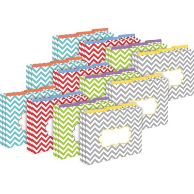 Barker Creek Beautiful Chevron 14pt Letter-Size File Folders: 36 Multicolored Paper Folders, Top Tab, 50 Sheet Capacity