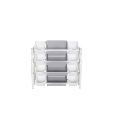 SEVOBAL Utility Storage Bins 6-Bin Kids Toy Nursery Organizer with HDPE Bins, Shelf for Playroom, Bedroom, Living Room, Green, 14.17"*10.63"*33.86"