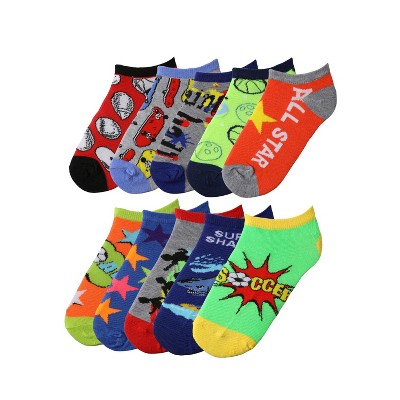Kids Boys Pop Colorful Low cut socks - 10 Pairs