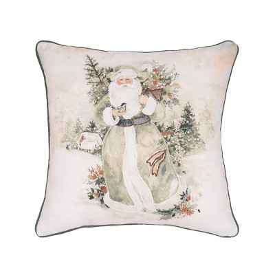 C&F Home Vintage Woodland Snow Santa Claus Christmas Accent Throw Pillow 18" x 18"