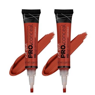 LA Girl HD PRO Conceal Concealer (REDDISH CORRECTOR GC967) L.A. Smooth & Bendable Formula | Crease Resistant | Full Natural Coverage (PACK OF 2)