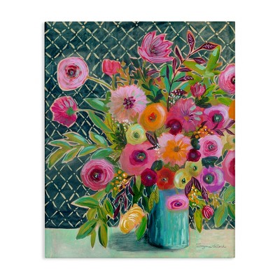 Stupell Industries Patterned Modern Flower Bouquet Canvas Art
