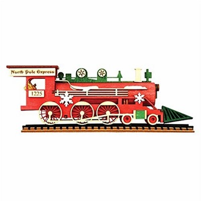 Old World Christmas Ginger Cottages Wooden Ornament, Santa's North Pole Express Engine