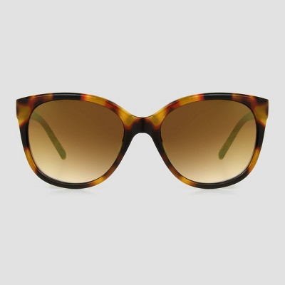 Women's Tortoise Shell Print Glossy Plastic Cateye Sunglasses - Universal Thread™ Brown: Scratch-Resistant, UV Protection