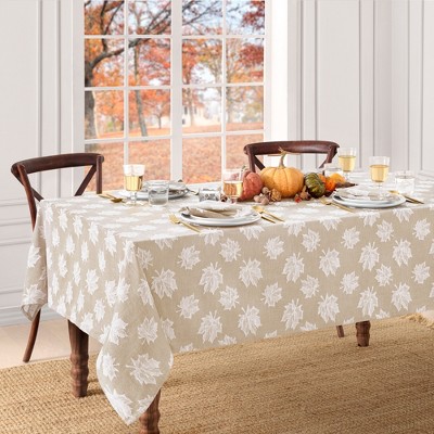 Falling Leaves Jacquard Tablecloth - Elrene Home Fashions