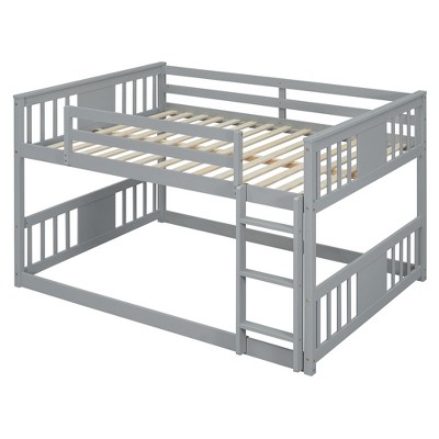 CLIHOME Full Over Full Bunk Bed with Ladder for Bedroom, Dorm