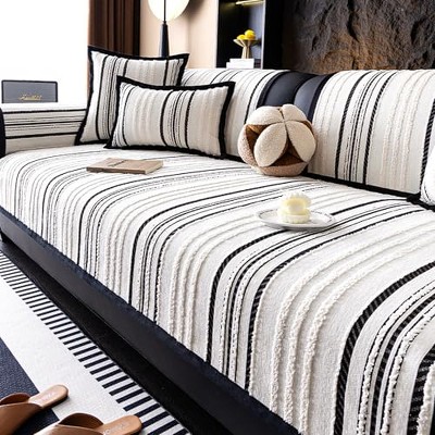 FUNNY FUZZY Boho Couch Cover Pet-Friendly Loveseat Futon Cover for 2-3 Cushion Couch