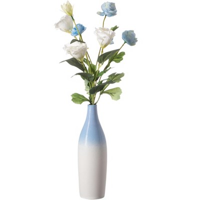 Modern Decorative Ceramic Table Vase Ripped Design Bottle Shape Flower Holder