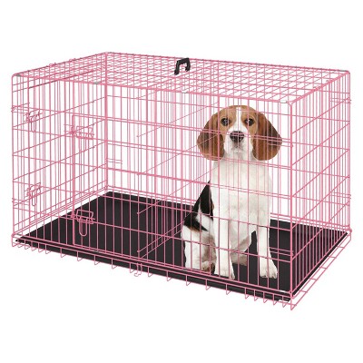 BestMassage 24/30/36/42/48 Inch Dog Crate Dog Cage Dog Kennel with Double Door Removable Tray & Handle Indoor Outdoor Pet Crate