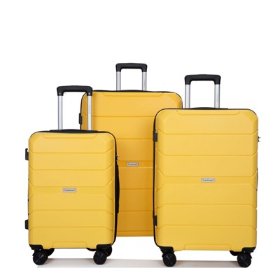 TUYOHW Hardshell Suitcase Spinner Wheels PP Luggage Sets Lightweight Durable Suitcase with TSA Lock,3-Piece Set