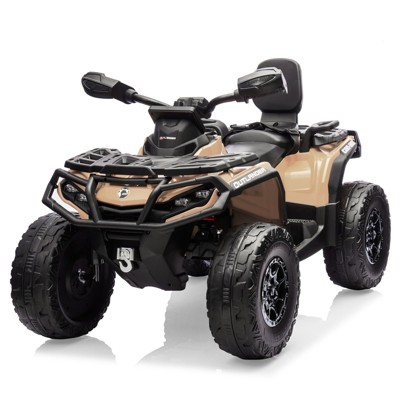 24V Kids Ride On Car, 2 Seater Licensed Can-Am Electric ATV Car for Kids, 4 Wheeler 4WD Ride On Electric Toy Car, Led, 3 Speeds