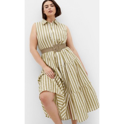 Women's Plus Size Clean Lines Dress - moss | CITY CHIC